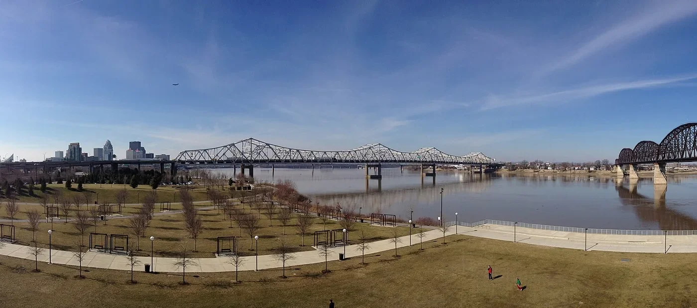 Louisville skyline viewed along the Big Four Bridge