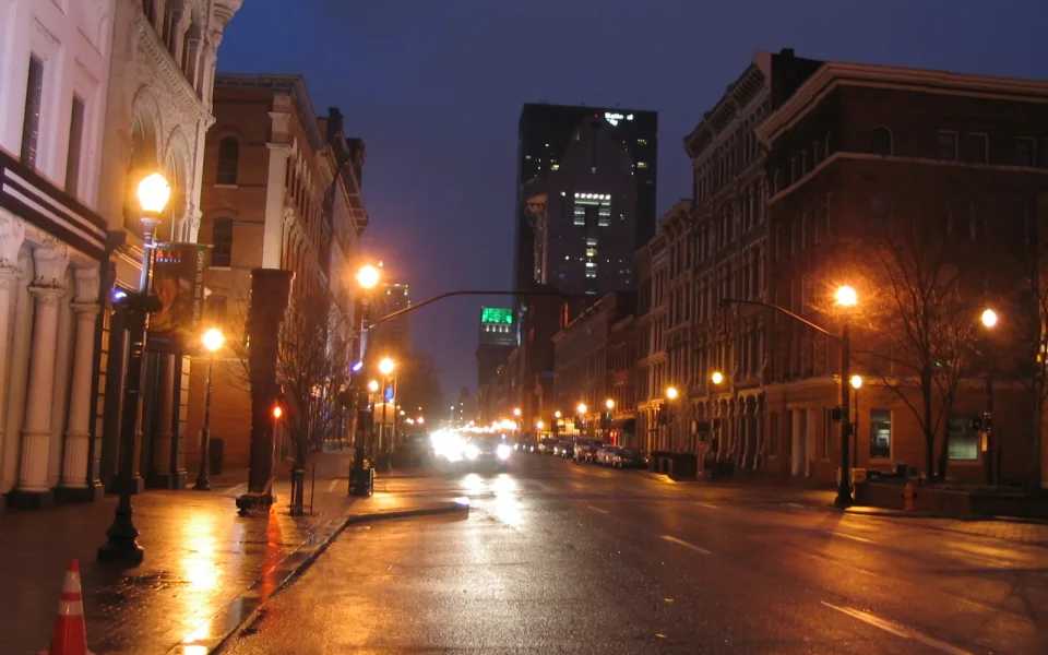 Cast-iron façades along West Main Street in Louisville